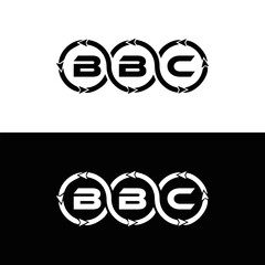 BBC logo. B B C design. White BBC letter. BBC, B B C letter logo design. B B C letter logo design in FIVE, FOUR, THREE, style. letter logo set in one artboard. B B C letter logo vector design.