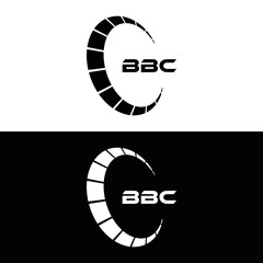 BBC logo. B B C design. White BBC letter. BBC, B B C letter logo design. B B C letter logo design in FIVE, FOUR, THREE, style. letter logo set in one artboard. B B C letter logo vector design.