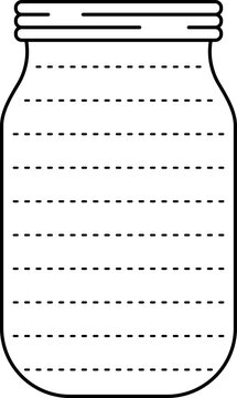 Money saving tracker for bullet journal, savings jar for financial planning. Vector illustration 