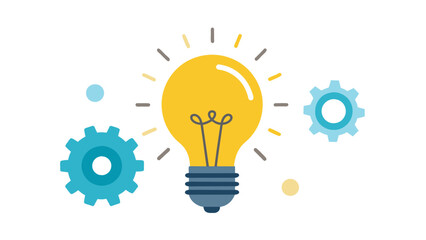 Bright lightbulb icon illuminates innovative solutions
