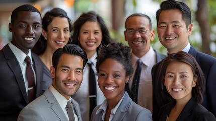 Fototapeta premium realistic photo of multi cultural business people working together Asian, Black, White, Hispanic, Indian