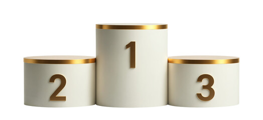 Empty Winners podium with 3 places. Png, isolated background