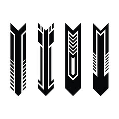 Set of racing style abstract geometric car wrap decals