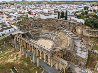 Roman theater of Italica, Cerro de San Antonio, Santiponce, Seville province, Andalusia, Spain