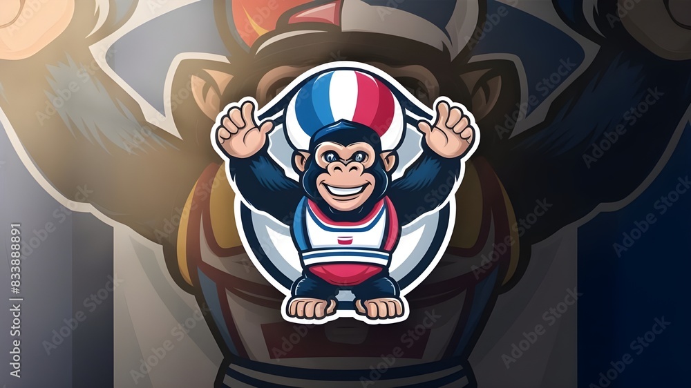 Sticker fierce gorilla mascot emblem