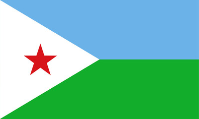 The flag of djibouti. Flag icon. Standard color. Vector illustration.	