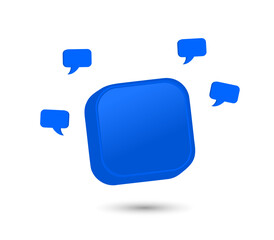 vector blue empty button mockup template isolated on white background. realistic mockup for social media, logo, icon etc.
