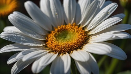 Obraz premium Dew-Kissed Daisy Bloom - Nature’s Morning Jewel