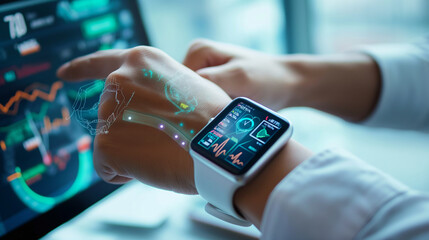 Wearable health technology devices monitoring a patient's health metrics in real-time
