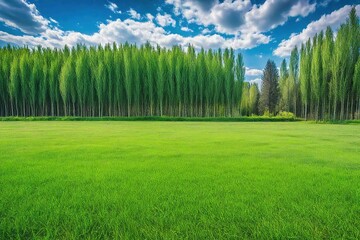 Obraz premium green grass and blue sky