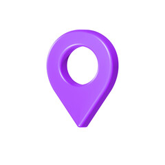 pin location icon 3d blue color