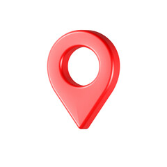 pin location icon 3d red color