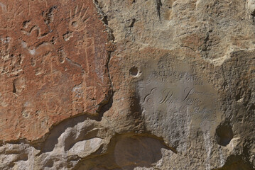 Old Native American Inscriptions at El Morro New Mexico