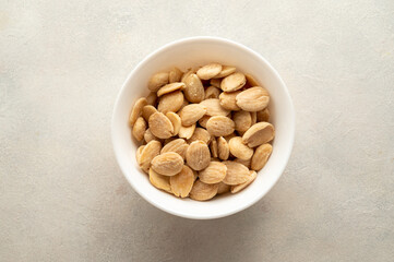 Healthy roasted Marcona salted Almonds in a bowl