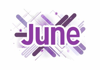logo with text "June", purple and white, simple shapes white background Generative AI