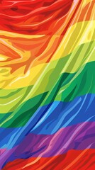 Obraz premium Eyecatching pop art of a rainbow flag, a symbol of LGBTQ pride, rendered in saturated colors isolated on white,