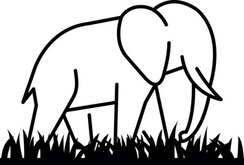 elephant outline vector illustration art