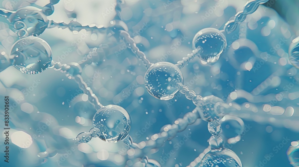 Wall mural complex molecular structure with spherical particles. futuristic technology style. illustration for 