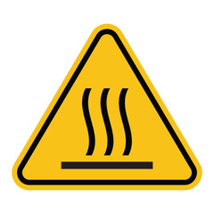 Triangle Warning Sign, Burn Hazard,Yellow Hot Surface Symbol vector illustration isolated on white background. Hot surface warning sign. Yellow triangle background. Perfect for sticker, label. EPS 10