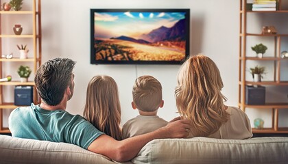 Family watching TV