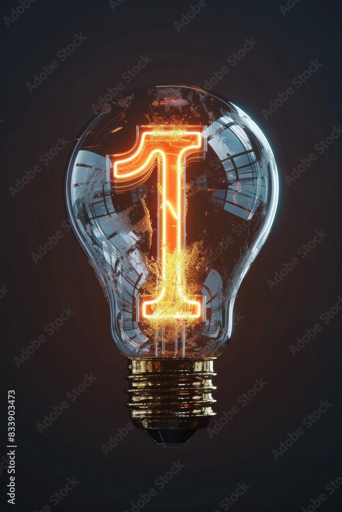 Aufkleber a light bulb with a glowing filament inside, suitable for use in illustrations and designs related t