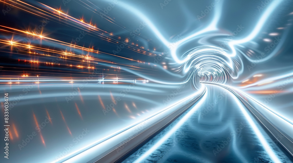 Poster high-speed data transmission and its significance in global connectivity, long exposure. generative 