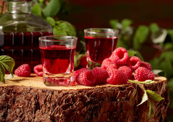 Raspberry liquor and fresh berries.
