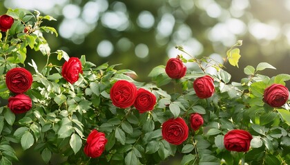 red roses blooming on plant