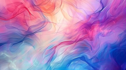 Vibrant abstract waves of blue, pink, and purple hues blend harmoniously in a flowing background...