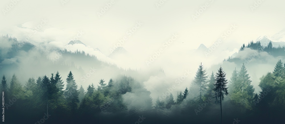 Poster observe the forest skyline with a copy space image.