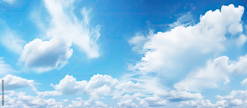 Poster fresh air fills the clear sky with beautiful clouds in the background, providing a serene and pictur
