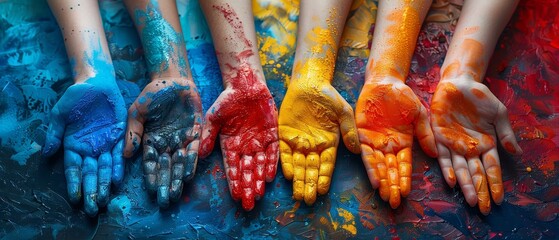 A team-building activity focused on mental health with employees engaging in art therapy and creative expression The scene should be colorful and inclusive Create this in a sketch style