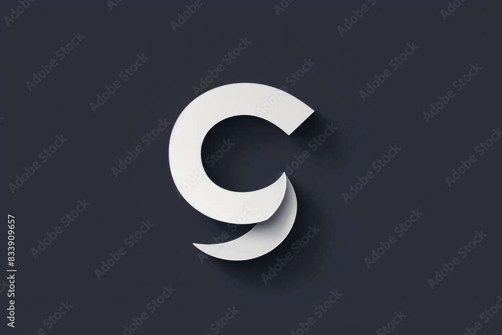 Poster Simple letter C symbol on a dark background