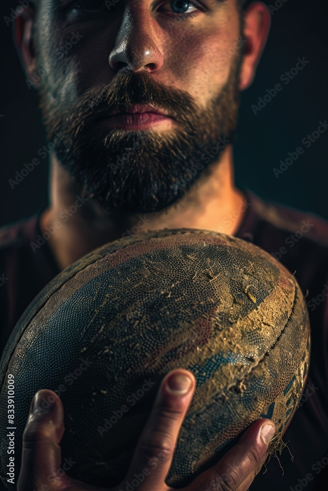 Poster A person holding a basketball, can be used in sports-related context or as a metaphor for teamwork and community