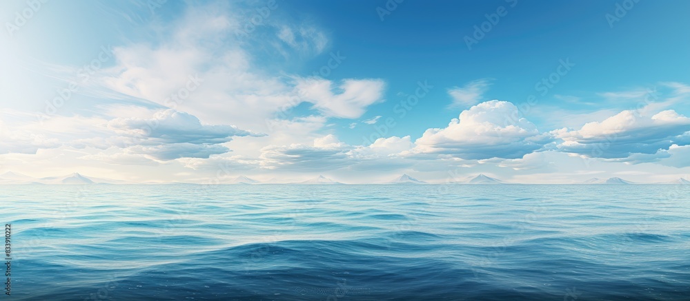 Poster Scenic view of the horizon over the sea with a vast expanse of ocean and sky, providing a tranquil setting for a copy space image.