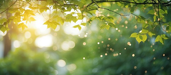 Blurry bokeh background of tree shade with copy space image.