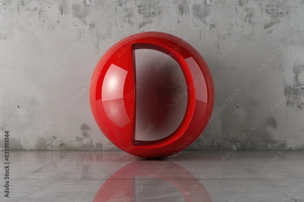 Poster A single red object sits atop a white floor, perfect for use in product photography or as a prop in editorial designs