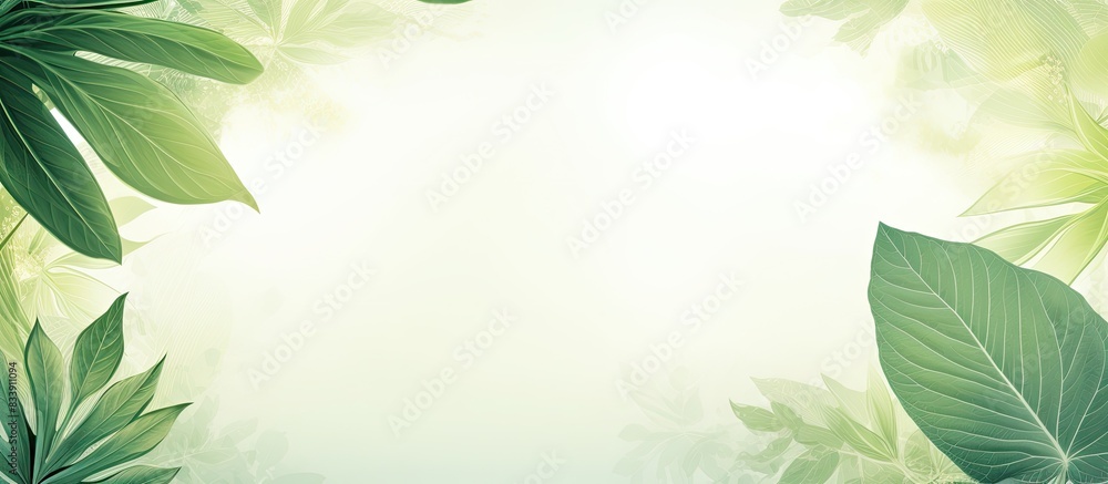 Poster ideal for adorning light summer-themed items and designing layouts, with a green leaf backdrop provi