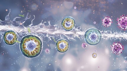 The life cycle of the influenza virus from entry