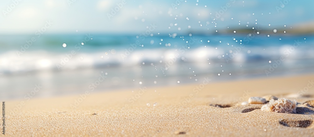 Aufkleber fine sand particles in a beach setting with a blurred copy space image.