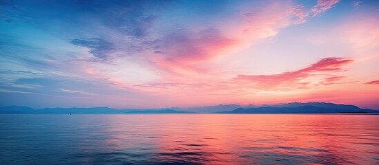 Twilight sky over the sea with copy space image.