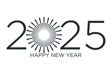 2025 Happy New Year logo design vector
