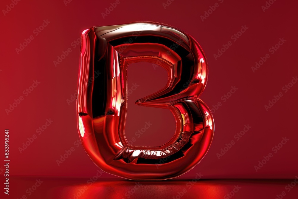 Poster A simple design featuring a bright red letter B on a matching red background, great for uses where bold and eye-catching text is needed