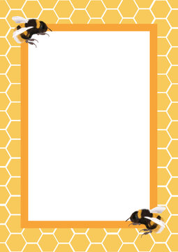 Bumble bee and honeycomb letter writing notebook paper