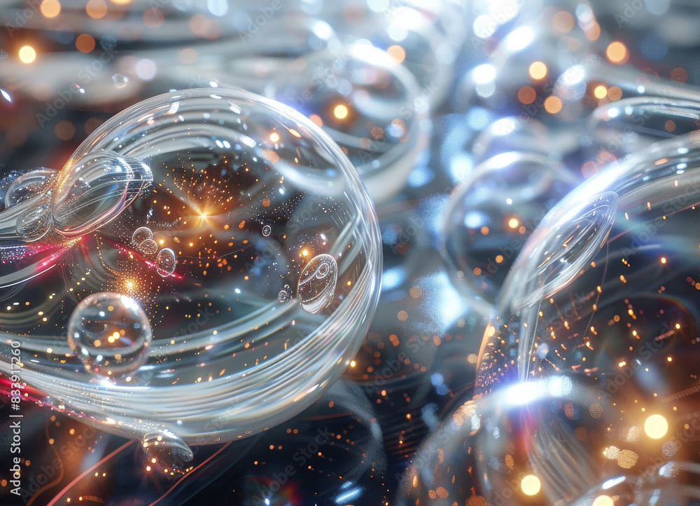 Poster multidimensional quantum alchemy, realistic. generative ai.