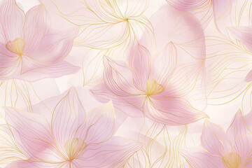 Stylish pink background design with beautiful lotus flowers. Lotus flowers line arts design for wallpaper, banner, print, invitation, cover and packaging design.