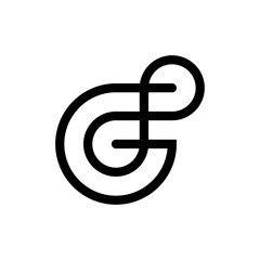 Letter G infinity line minimalist logo design