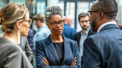 Diverse Business Leaders Strategizing in Modern Office Setting