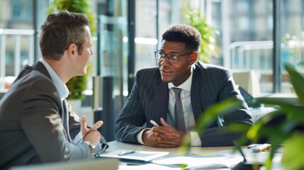 Senior Executive Mentoring a Junior Colleague in a Modern Office Setting