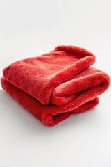 Two red towels stacked on top of each other